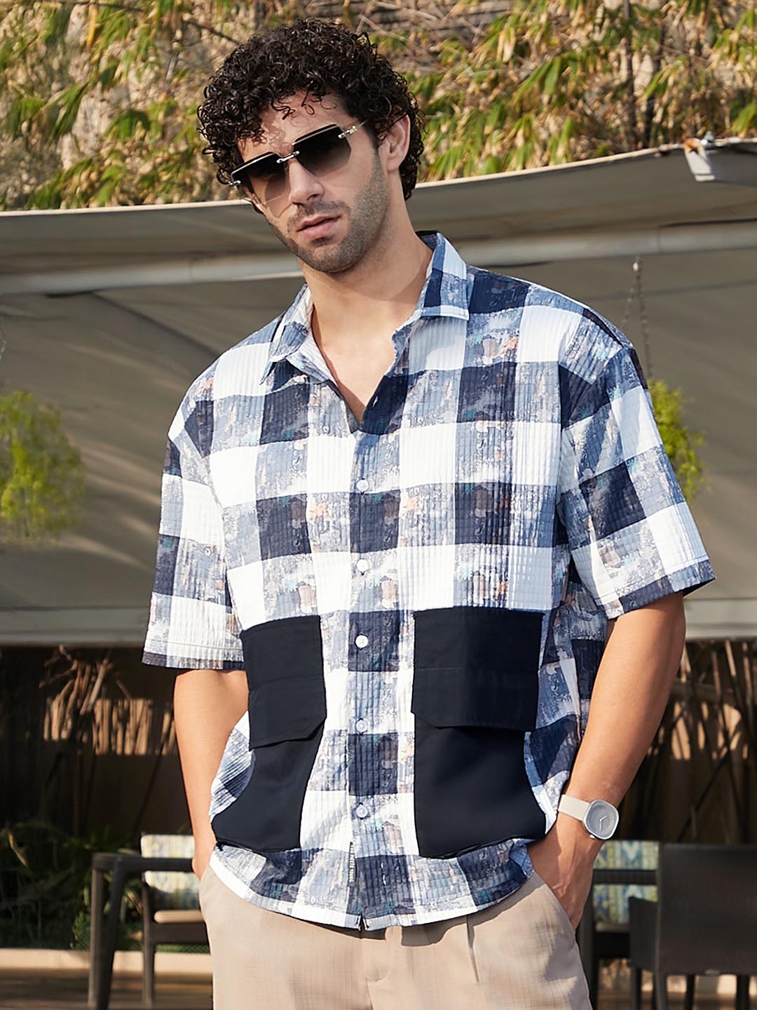 

Campus Sutra Men Comfort Tartan Checks Opaque Checked Casual Shirt, Blue