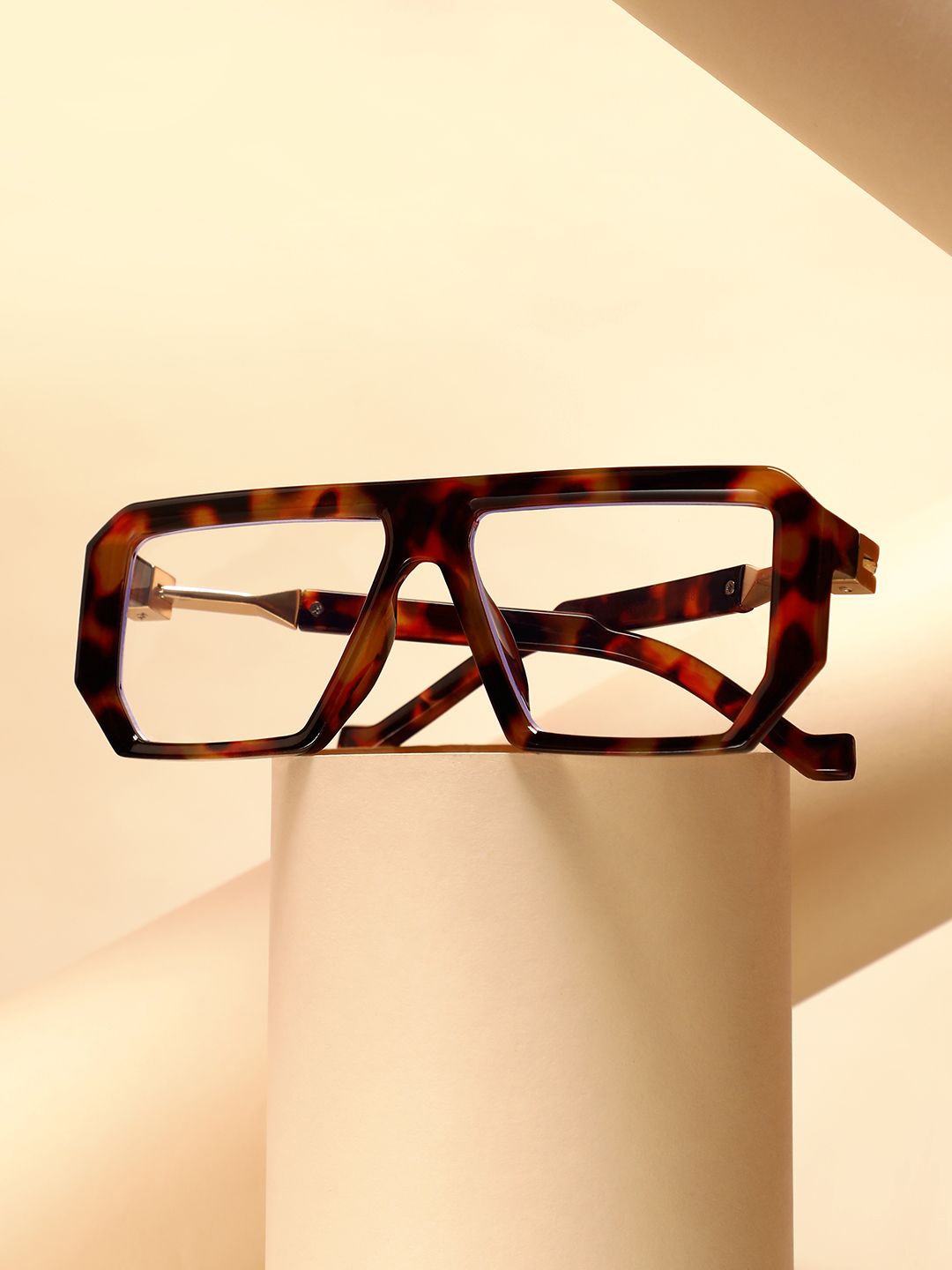 

French Accent Men Rectangle Sunglasses with Polarised Lens SW25_FASG1121, Brown