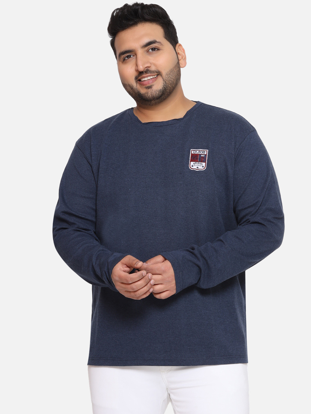 

Santonio Men Applique T-shirt, Blue