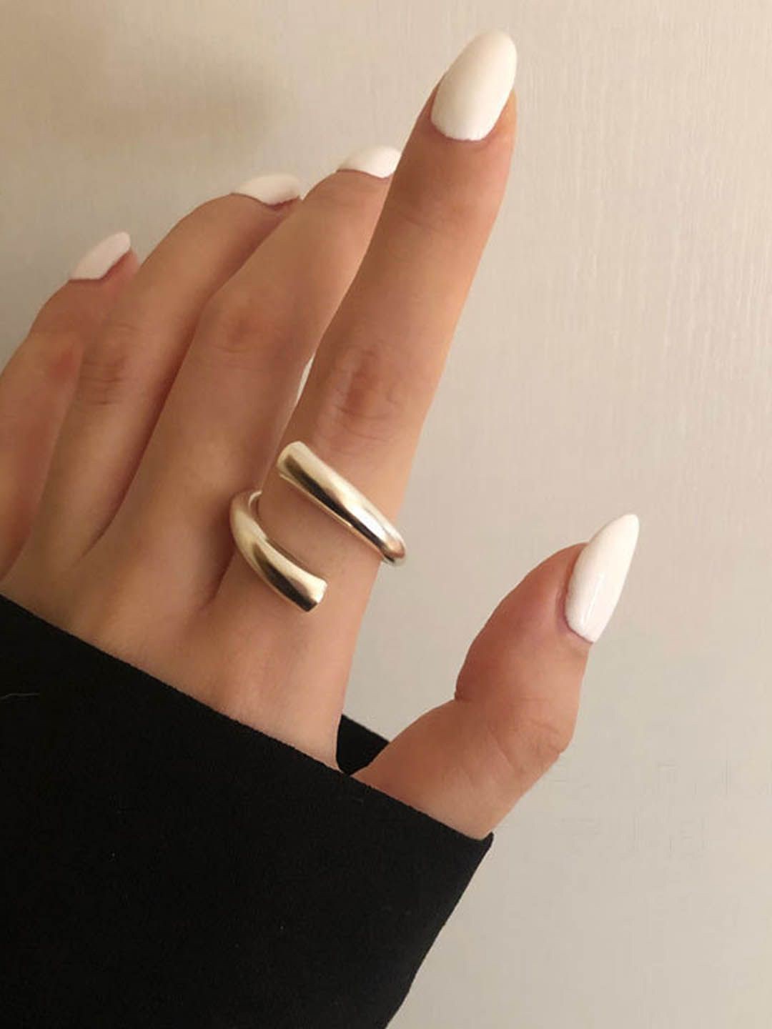 

StyleCast Elegant Silver-Toned Double Layered Open Finger Ring