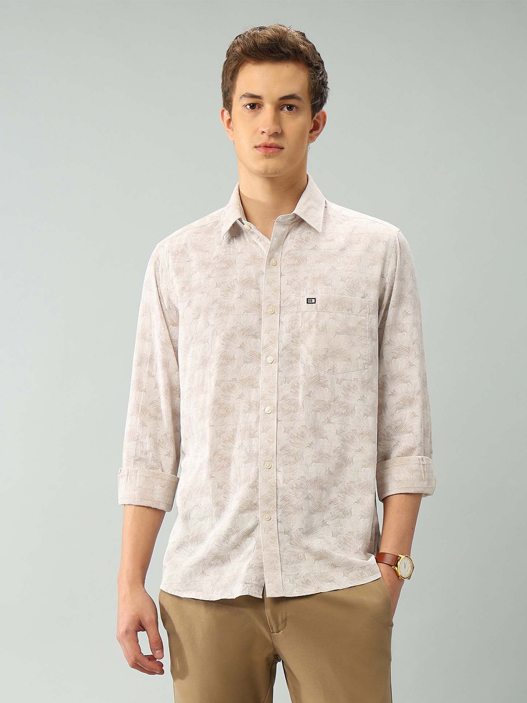

Arrow Sport Men Floral Printed Cotton Casual Shirt, Beige