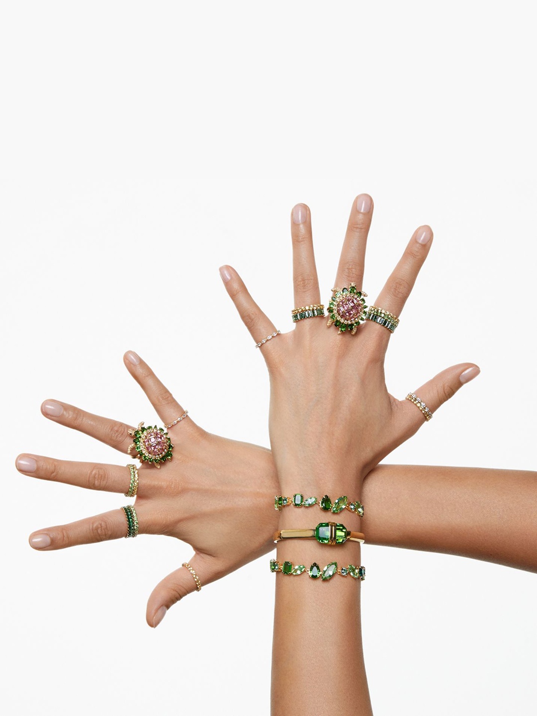

SWAROVSKI MATRIX Gold-Plated Crystal Studded Finger Ring