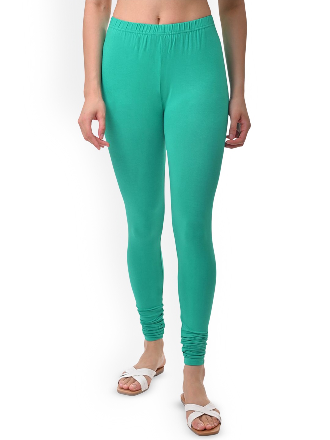 

Fly Birds Women Mid-Rise Churidar-Length Leggings, Green