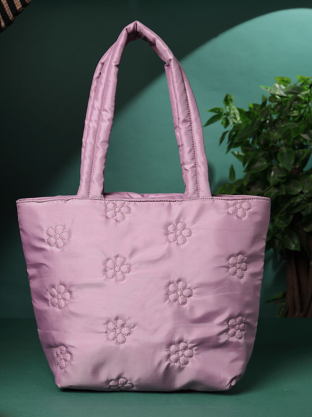 

Anekaant Unisex Floral Printed Structured Handheld Bag, Pink