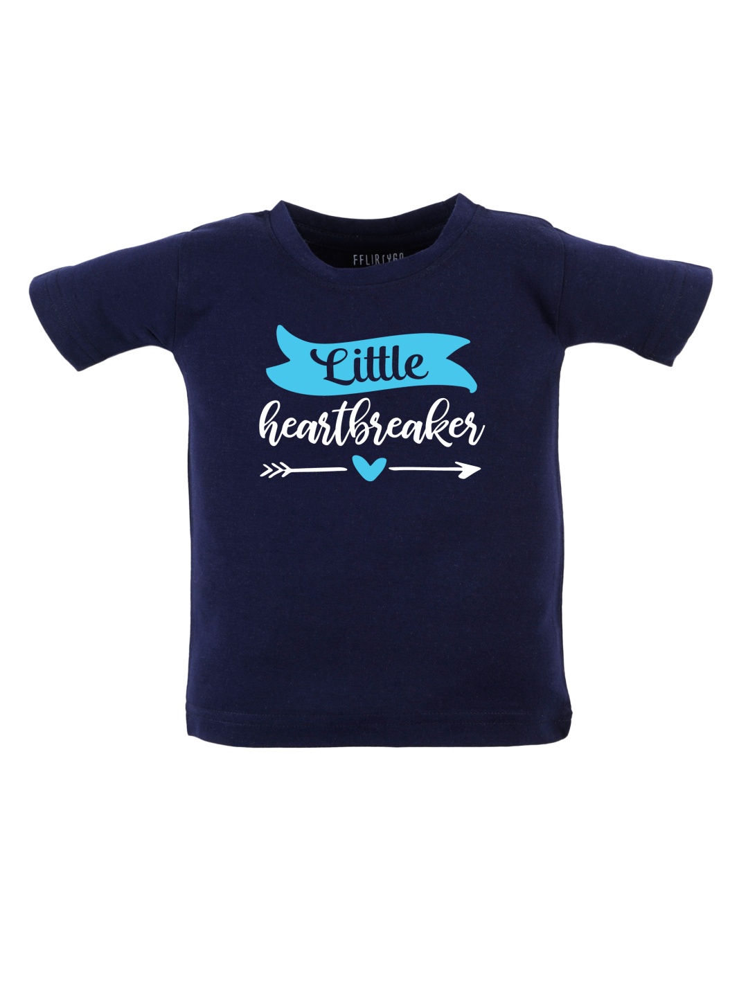 

FFLIRTYGO Unisex Kids Typography Printed Round Neck Cotton T-shirt, Navy blue