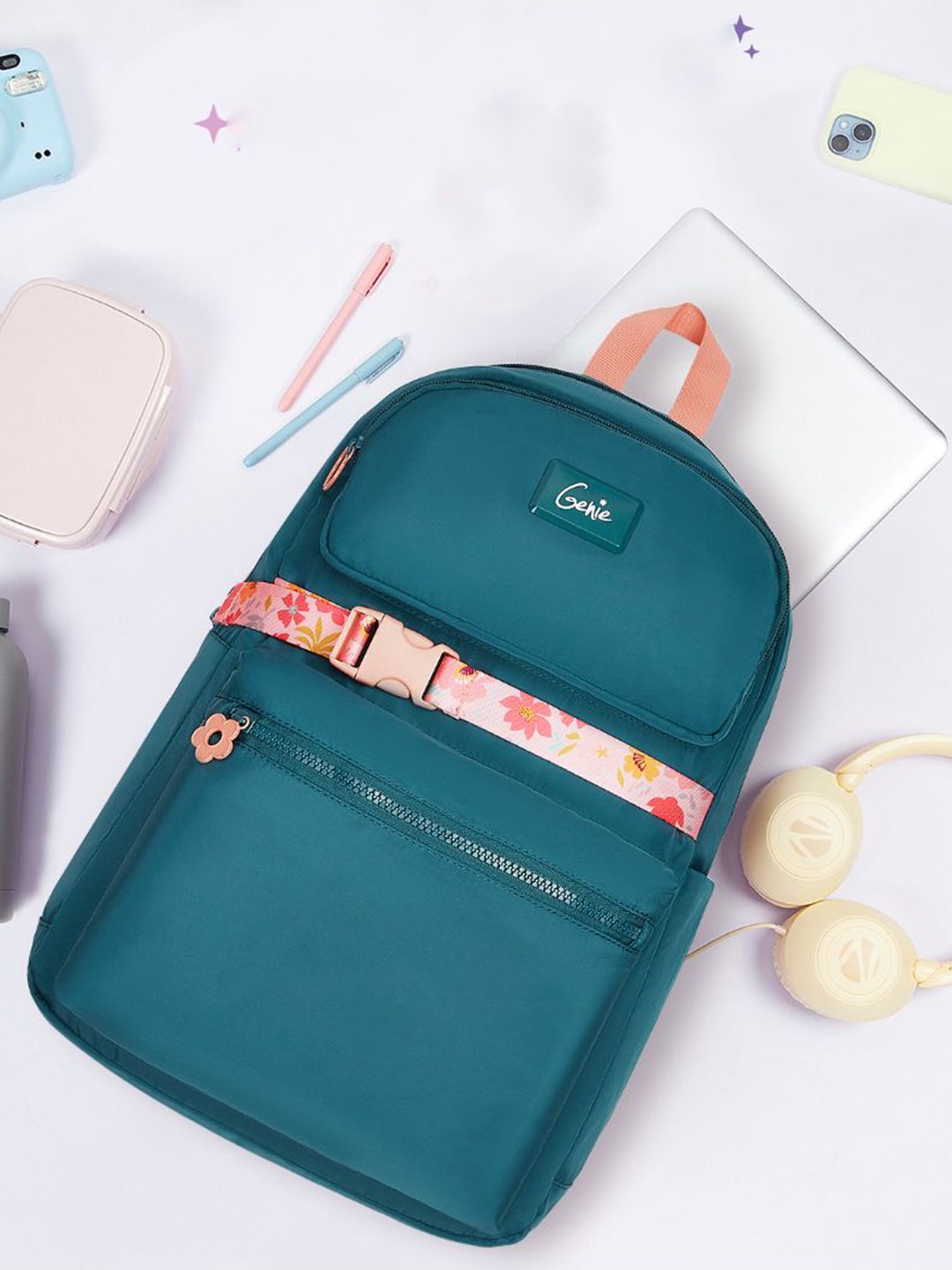 

Genie Maple Girls College Backpack, Green
