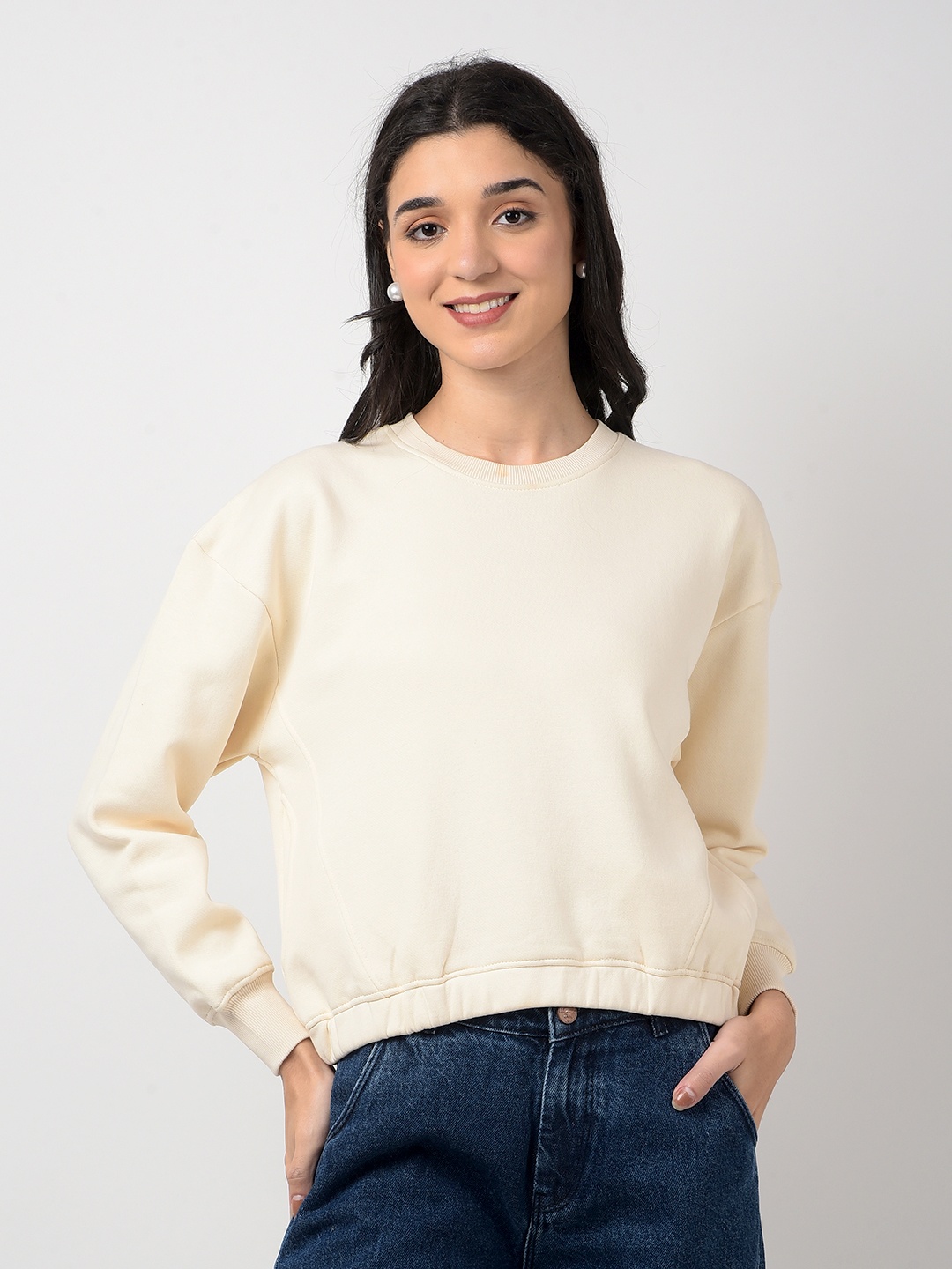 

Numero Uno Women Sweatshirt, Cream