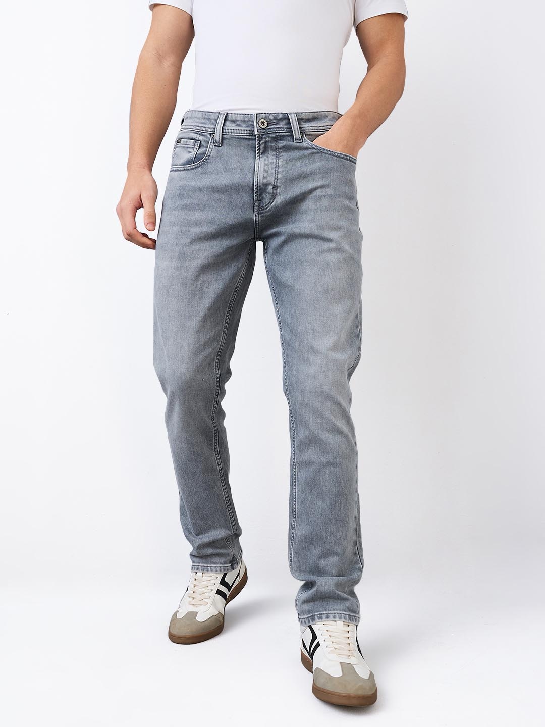 

SPYKAR Men Cotton Regular Fit Jeans, Grey