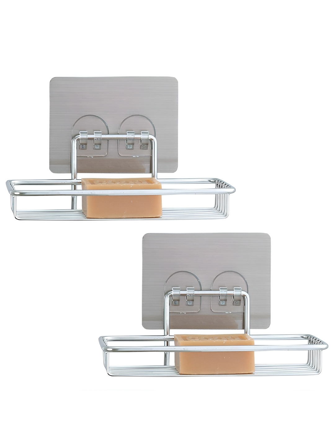 

HOKIPO Silver-Toned 2 piece Solid Stainless Steel Soap Dish