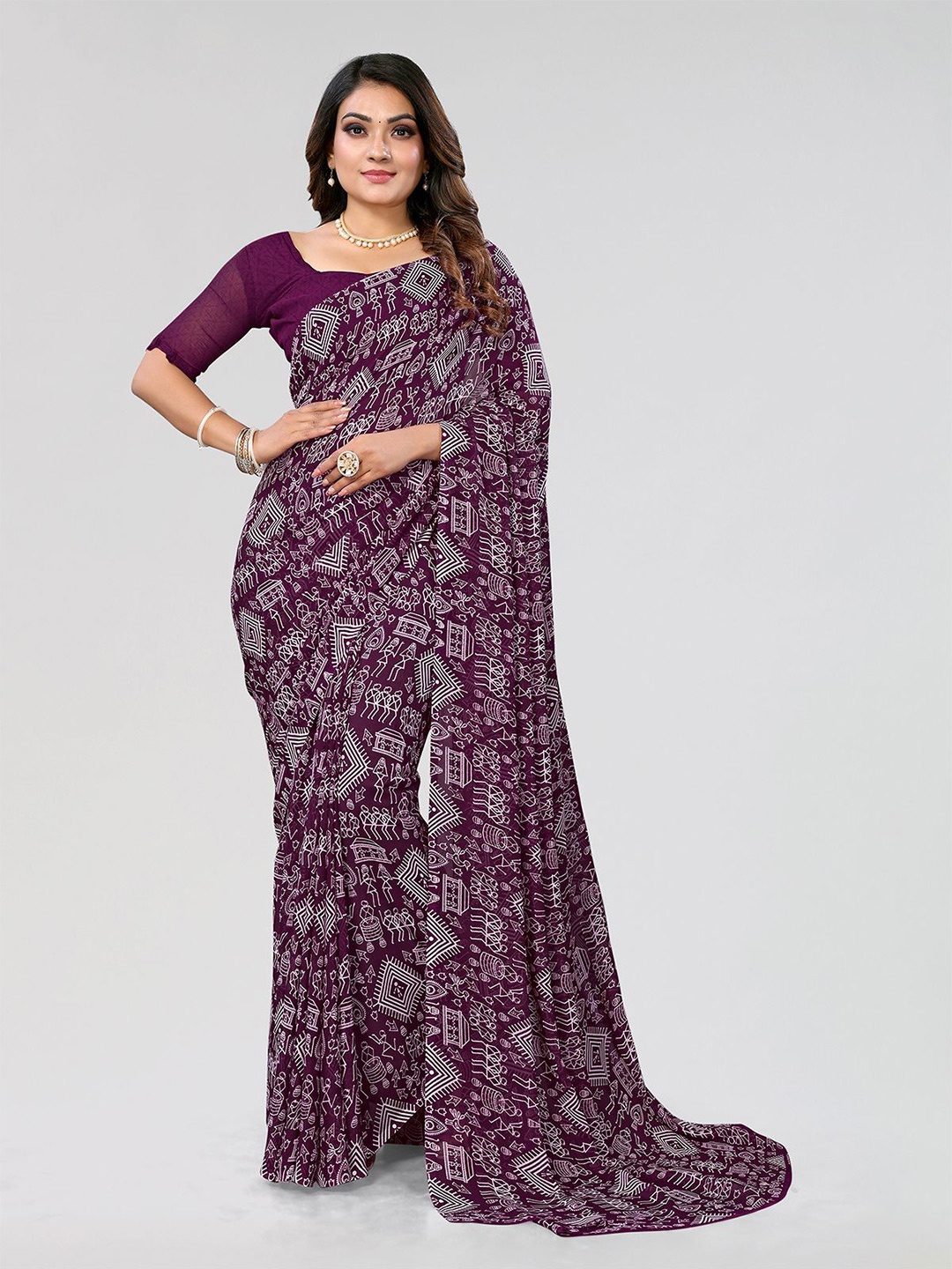 

Moda Rapido Ethnic Motifs Saree, Pink