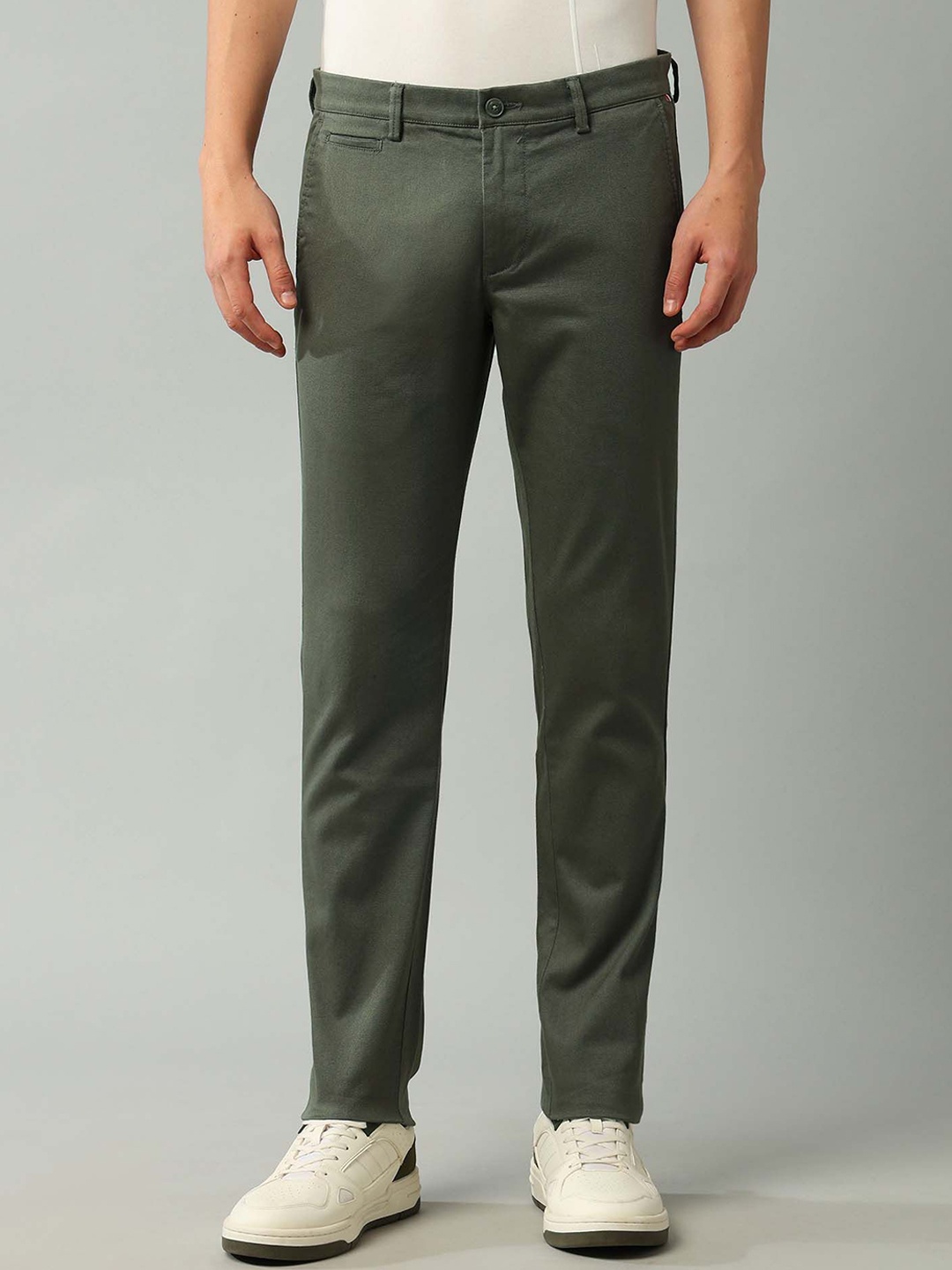 

Arrow Sport Men Cotton Slim Fit Mid-Rise Chinos Trousers, Olive