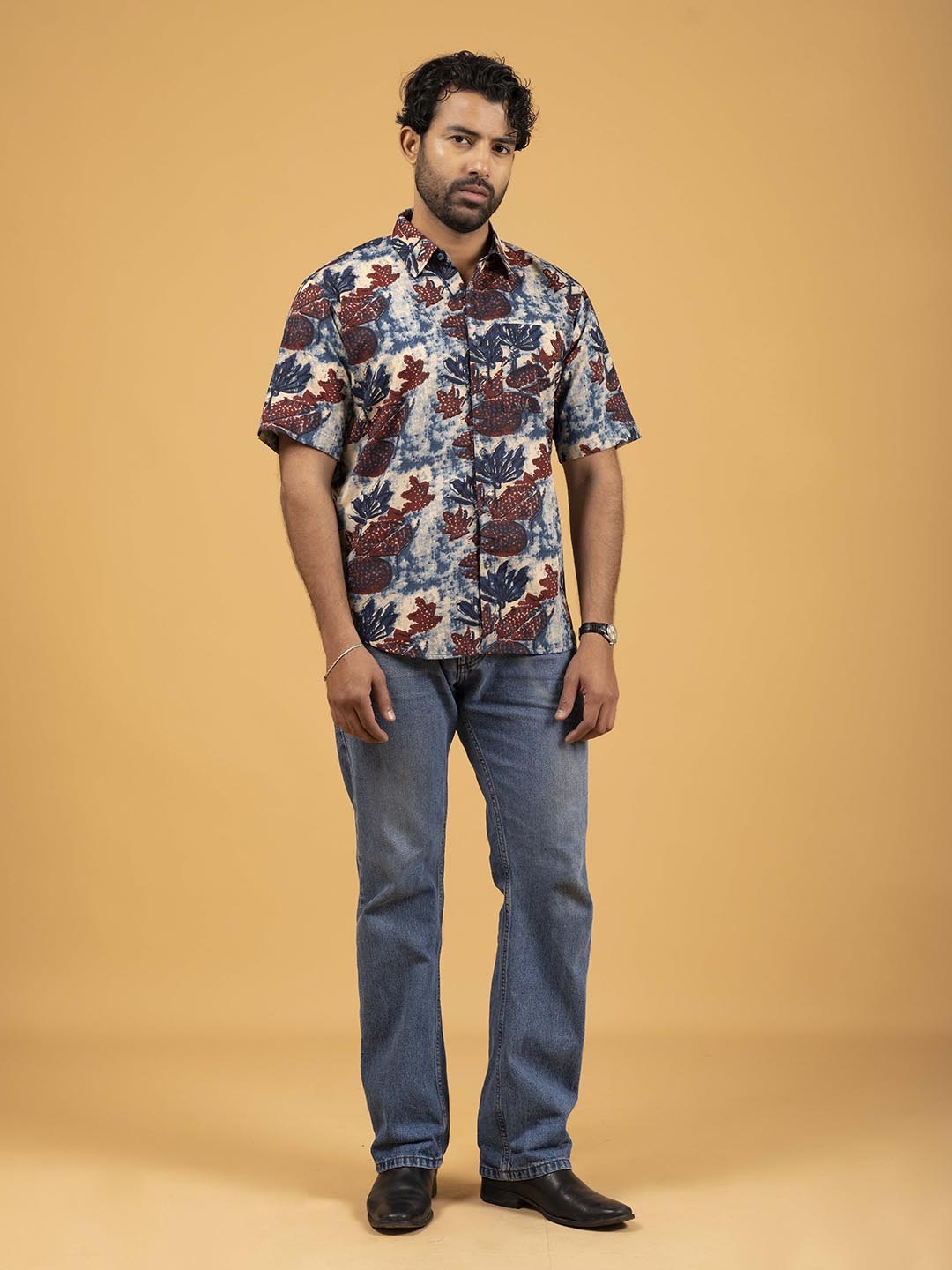 

SPARSA Men Standard Floral Opaque Printed Casual Shirt, Blue