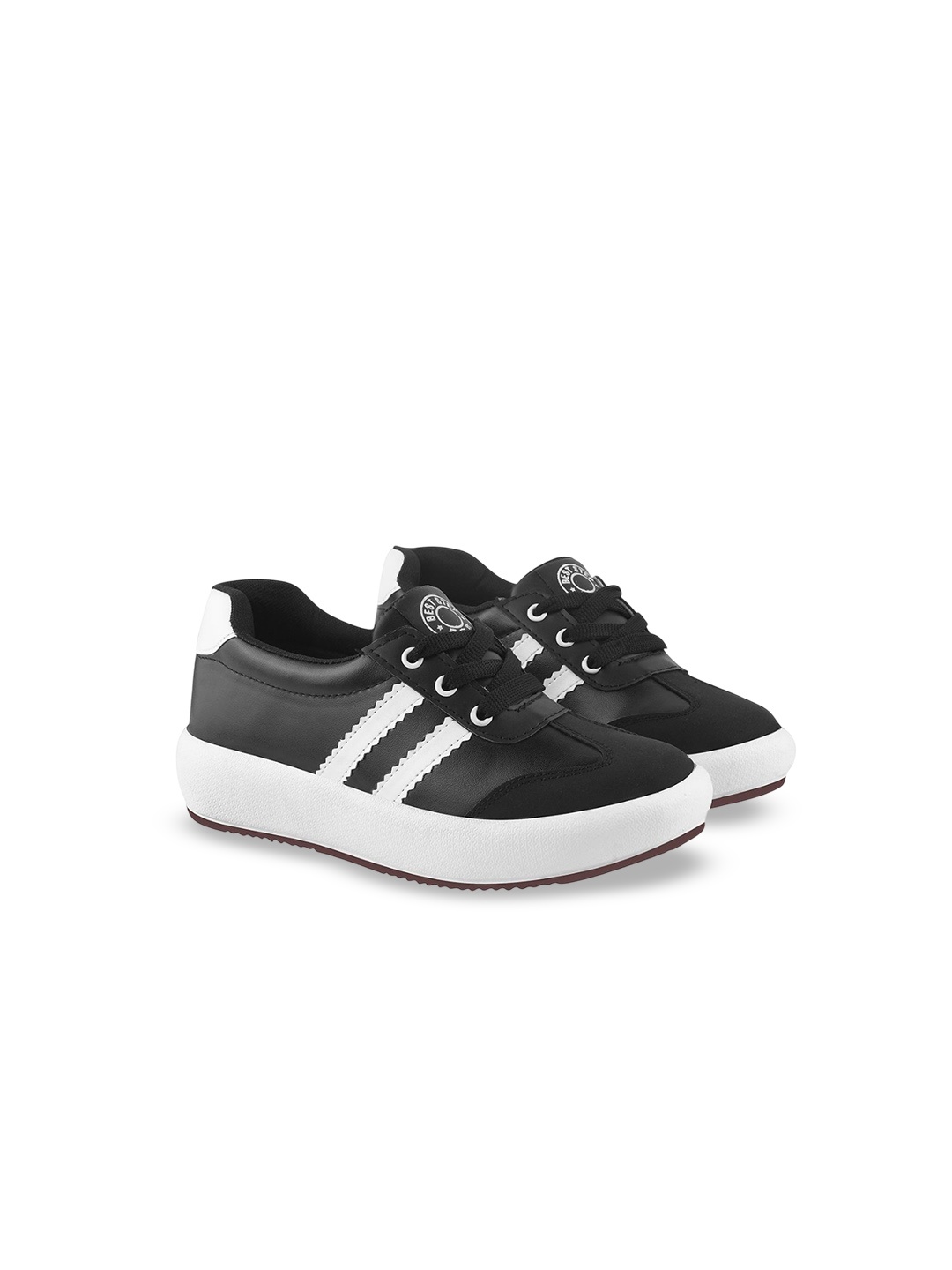 

Shoetopia Girls Striped Sneakers, Black