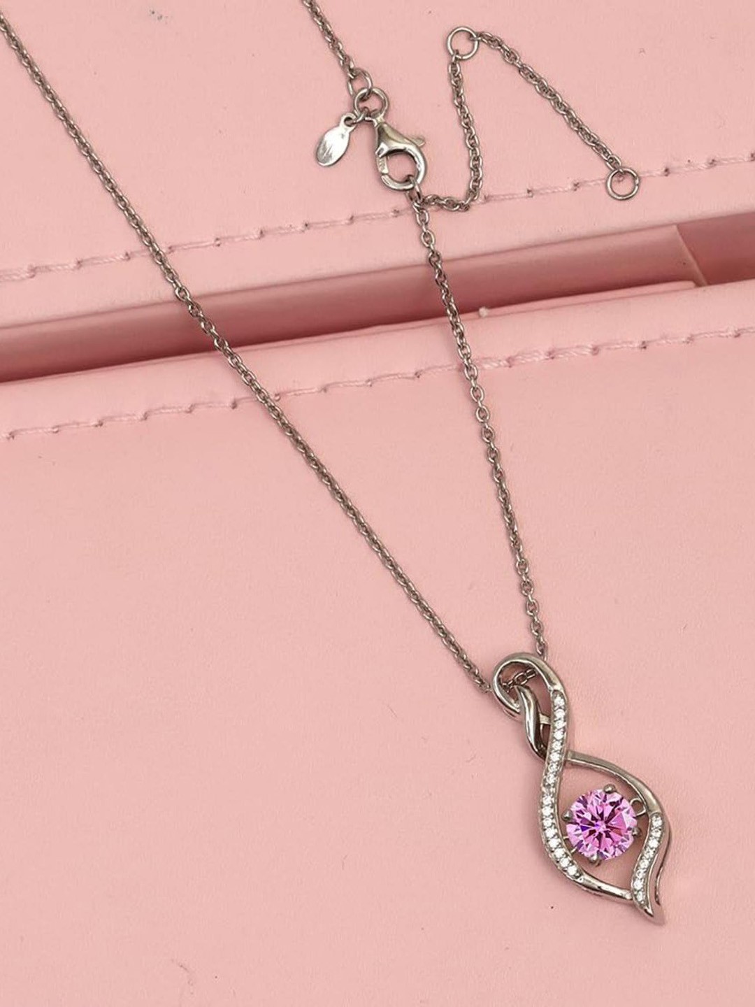

LeCalla 925 Sterling Silver Silver-Plated Cubic Zirconia Studded Pendants with Chains