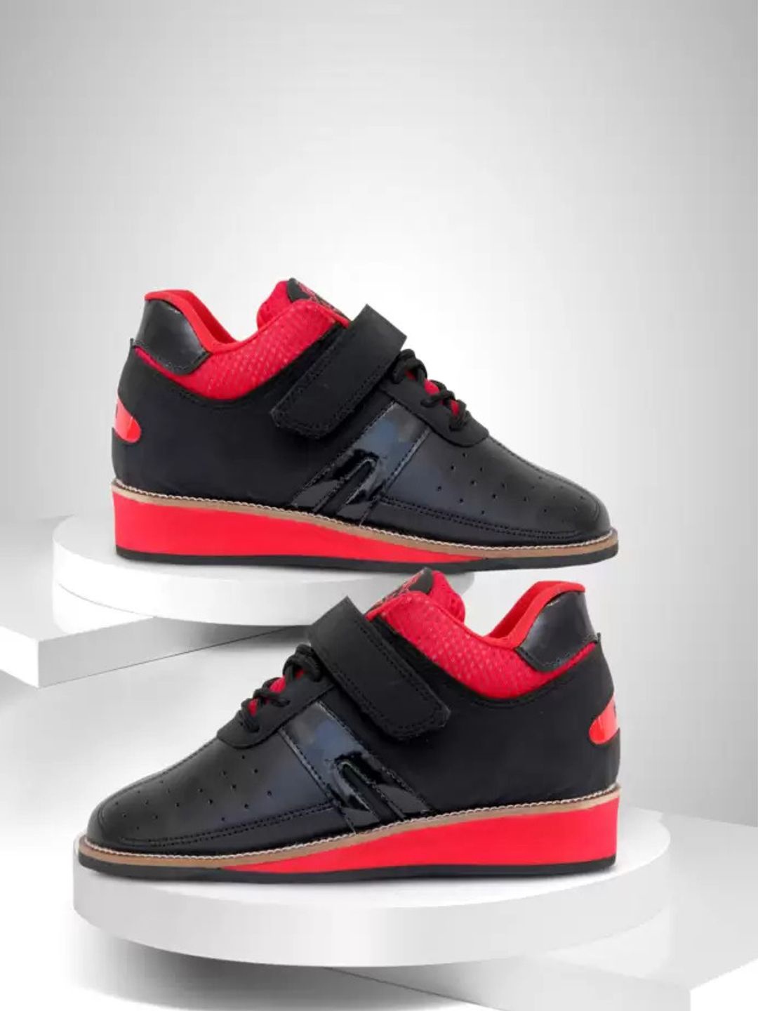 

RXN Men Leather High-Top Training or Gym Non-Marking Shoes, Black