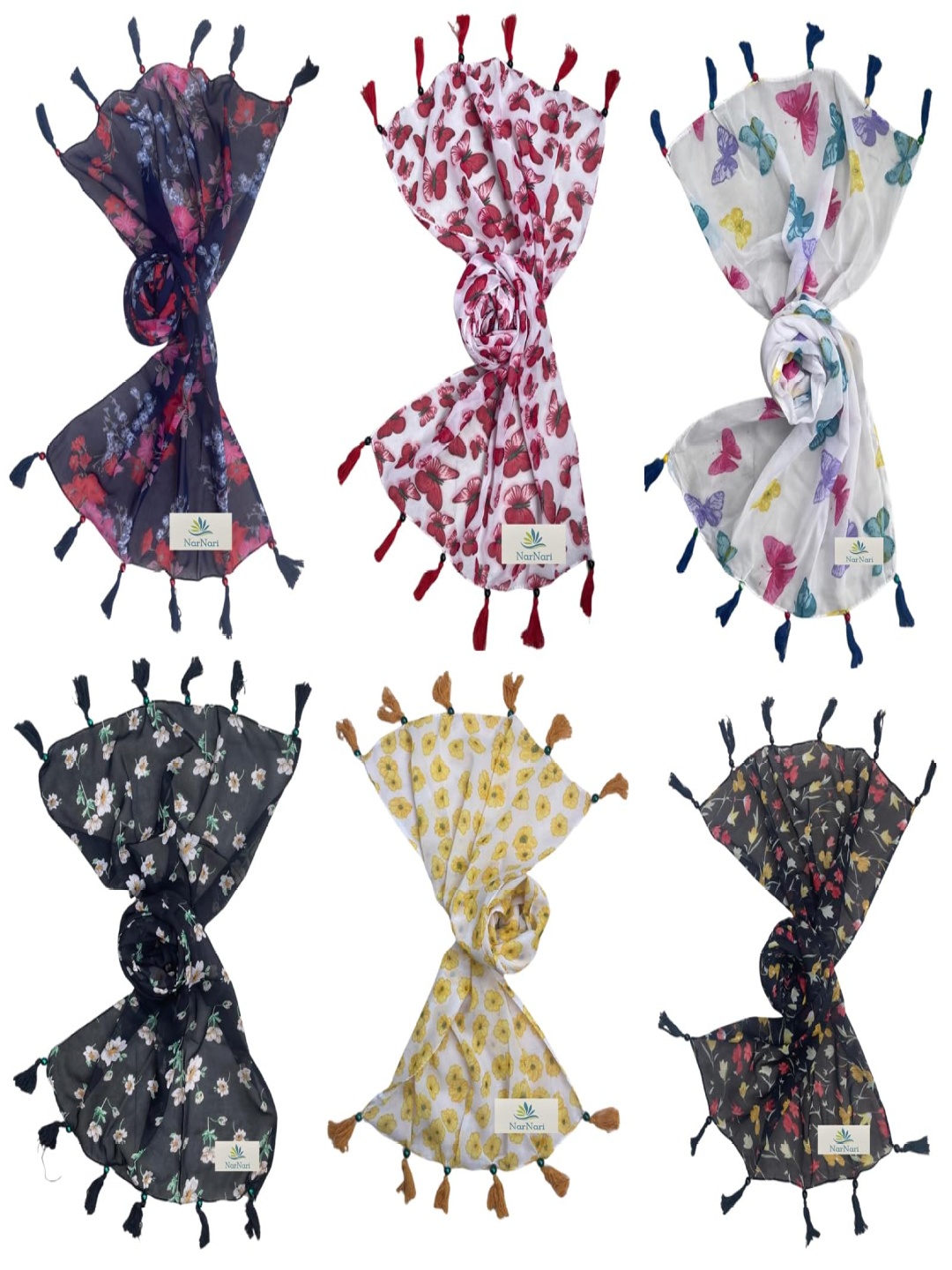 

NarNari Women Printed Scarf, Yellow