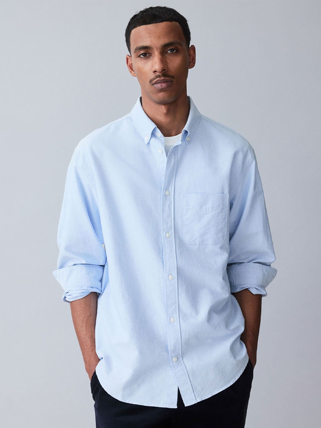 

H&M Regular Fit Oxford Shirt, Blue