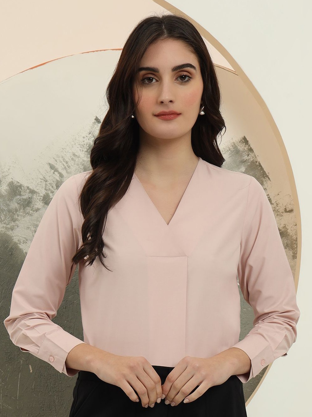 

FITHUB Women Cotton Shirt Style Top, Rose gold