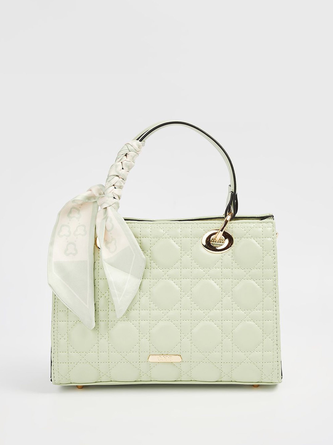 

CODE by Lifestyle Women Textured Structured Handheld Bag, Green