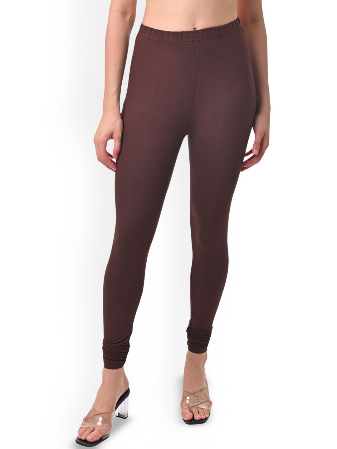

Fly Birds Women Mid-Rise Churidar-Length Leggings, Brown