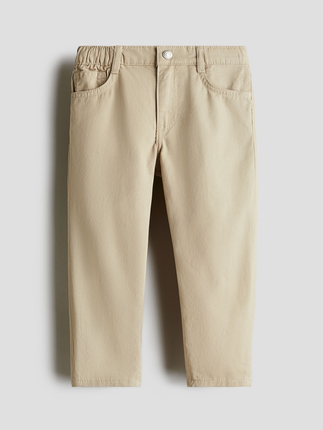 

H&M Loose Fit Twill Trousers, Beige