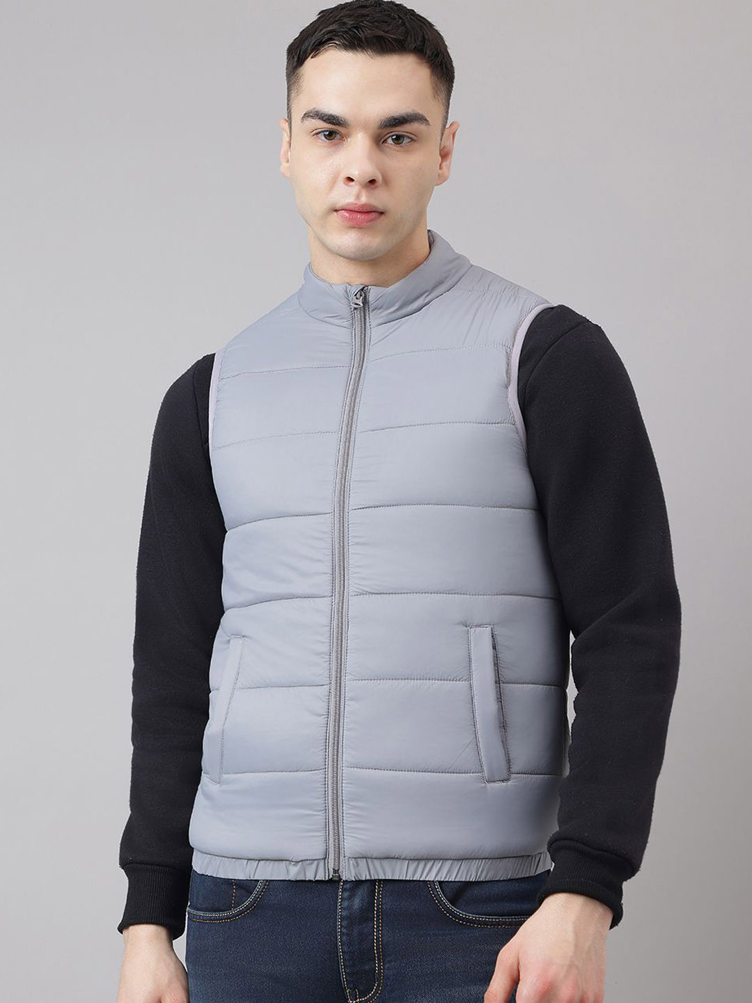 

Richlook Men Colourblocked Polycotton Outdoor Padded Jacket, Grey