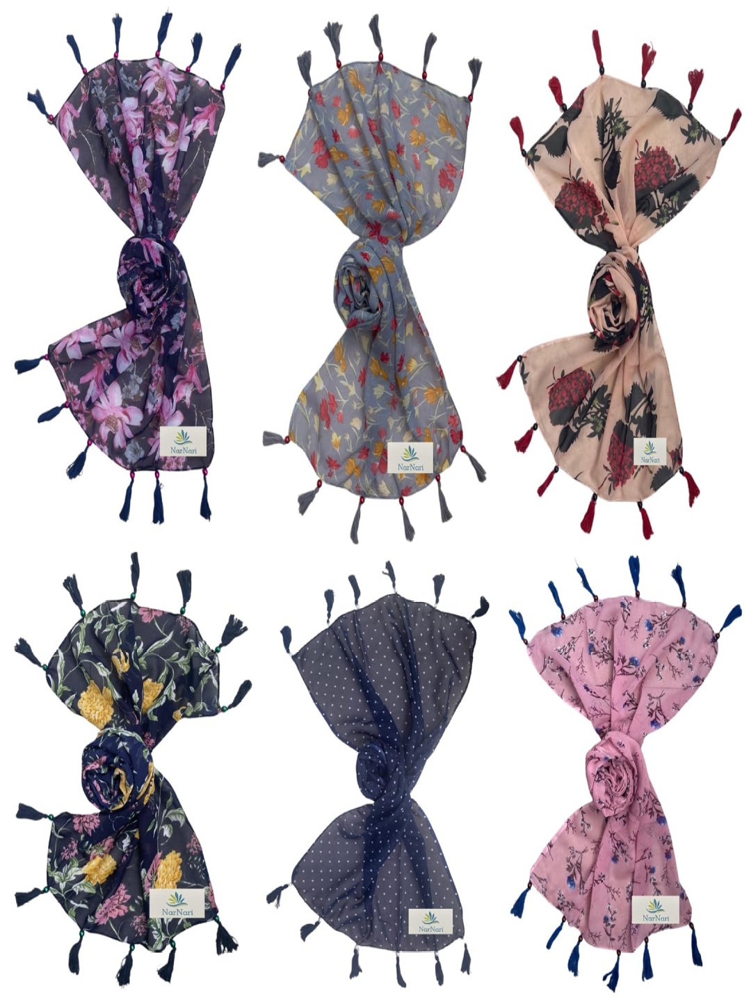 

NarNari Women Printed Scarf, Pink