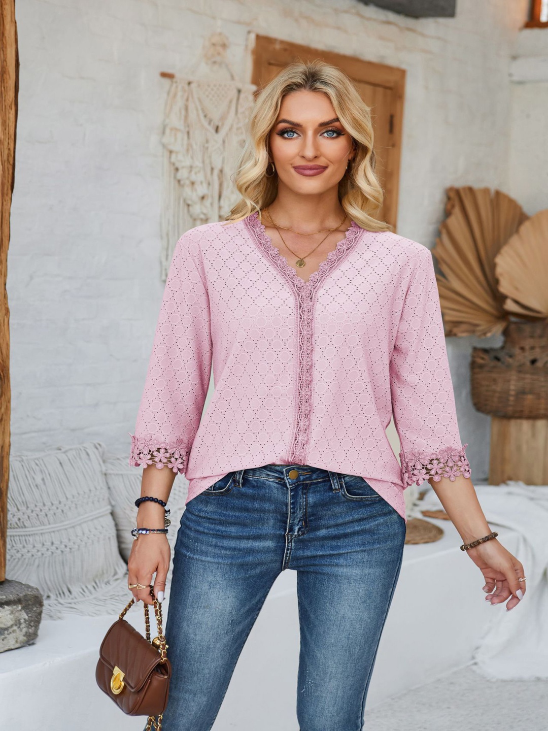 

StyleCast x Revolte Applique Peplum Top, Pink