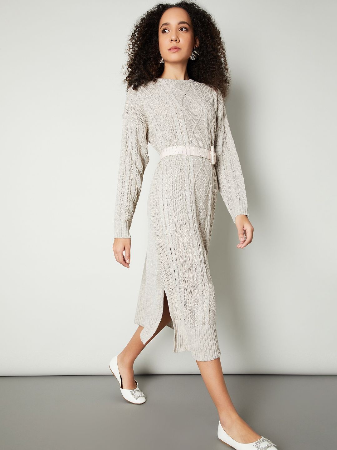 

max Women Striped Jumper Midi Dress, Brown