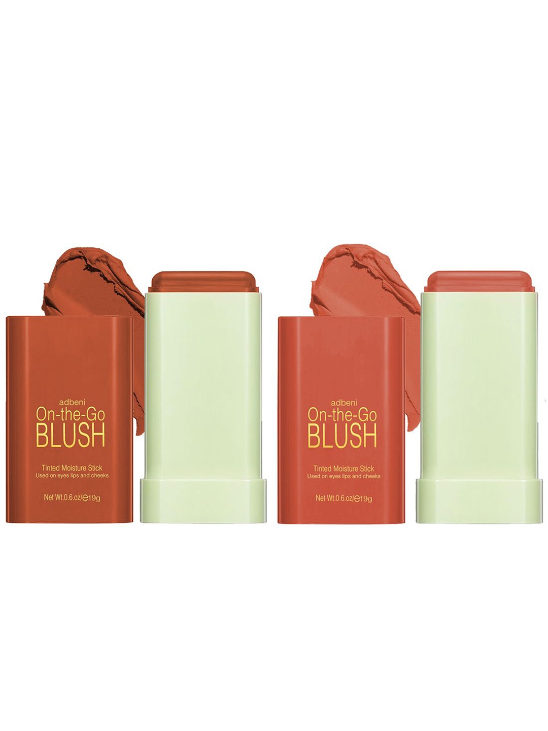 

Adbeni Set Of 2 On The Go Hydrating Blush Stick - Beach Glow - 20 g - Warm Glow, Brown