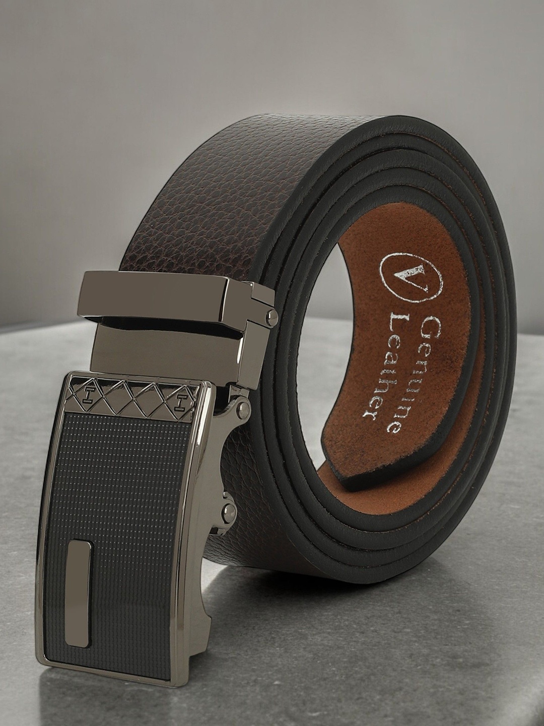 

Provogue Men Textured Leather Formal Belt, Brown