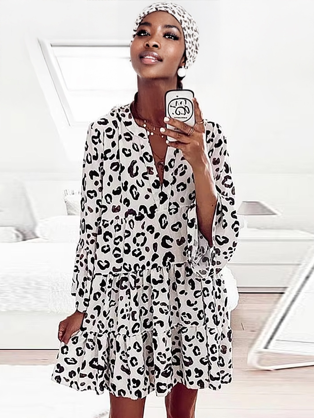 

StyleCast Animal Print A-Line Dress, White