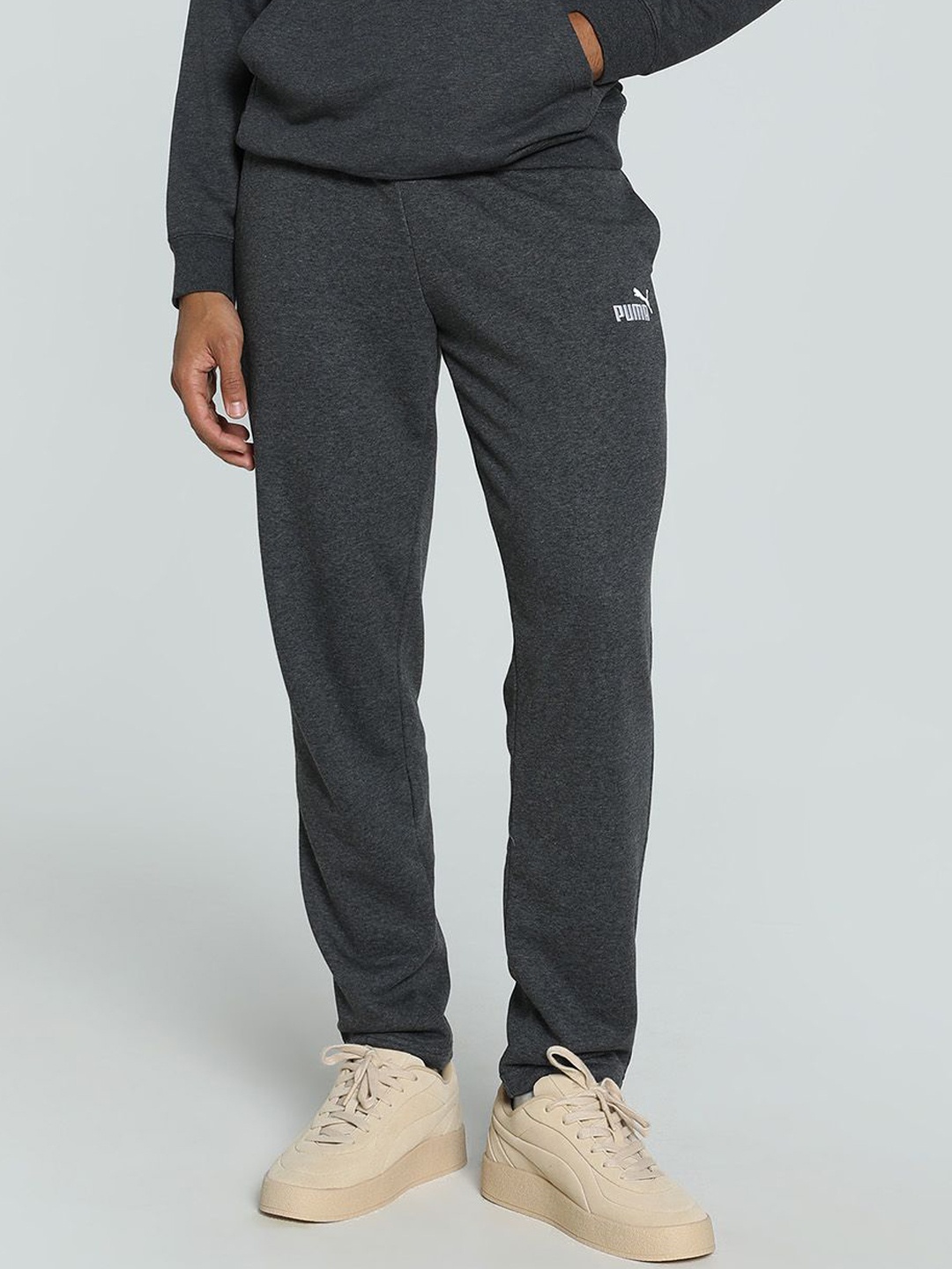 

Puma No. 1 Logo Men Brand Logo Printed Pure Cotton Mid Rise Sweatpants, Grey