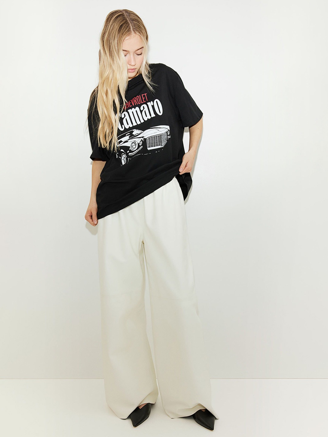 

H&M Printed T-shirt, Black