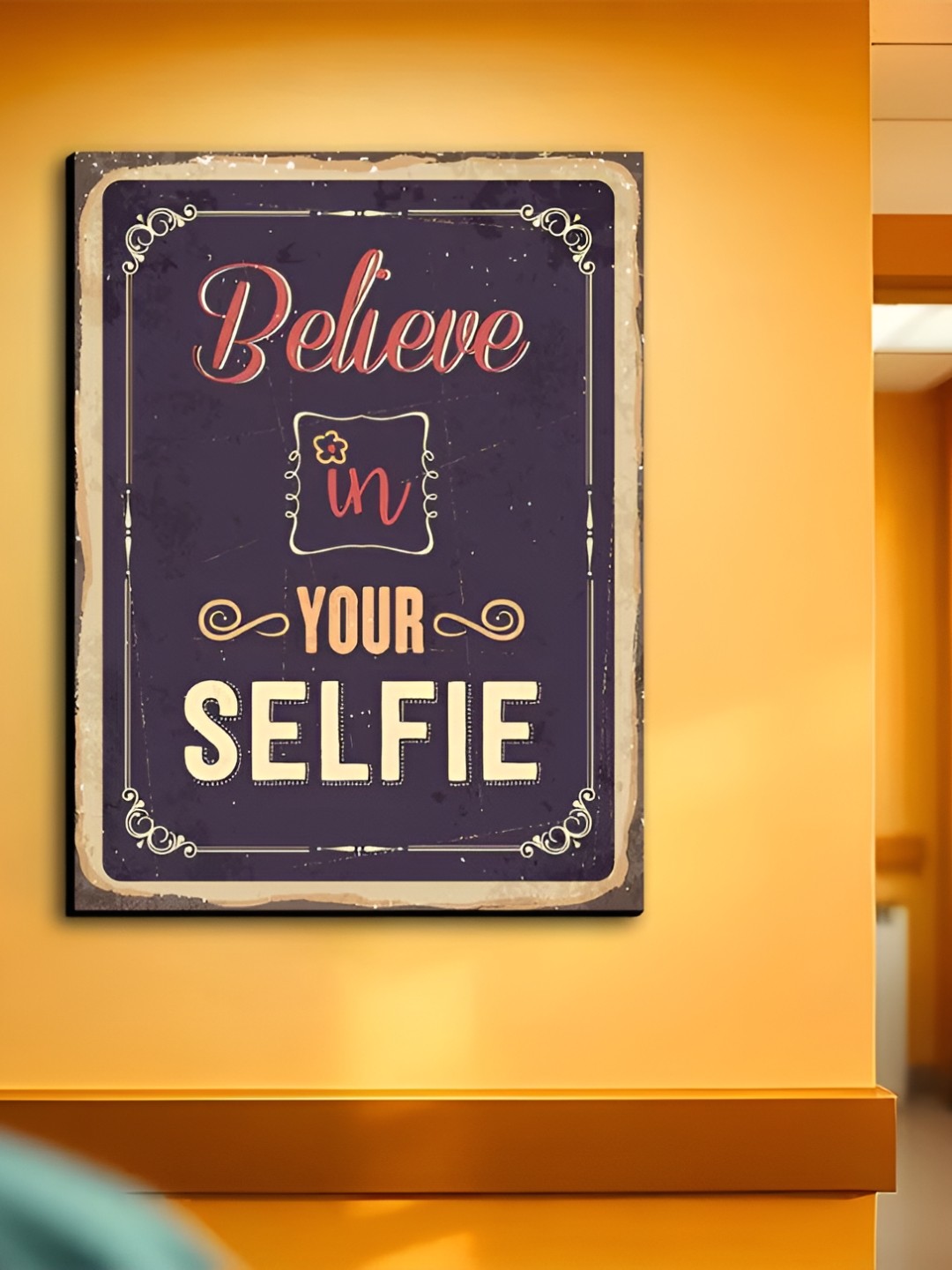 

Chalk My Theme Purple & Beige Printed Wood Wall Art