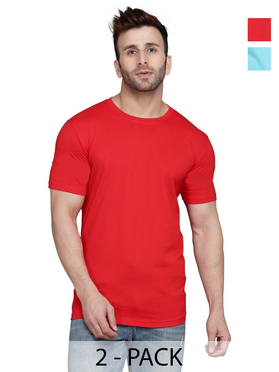 

WOOSTRO Men 2 Slim Fit T-shirt, Sea green
