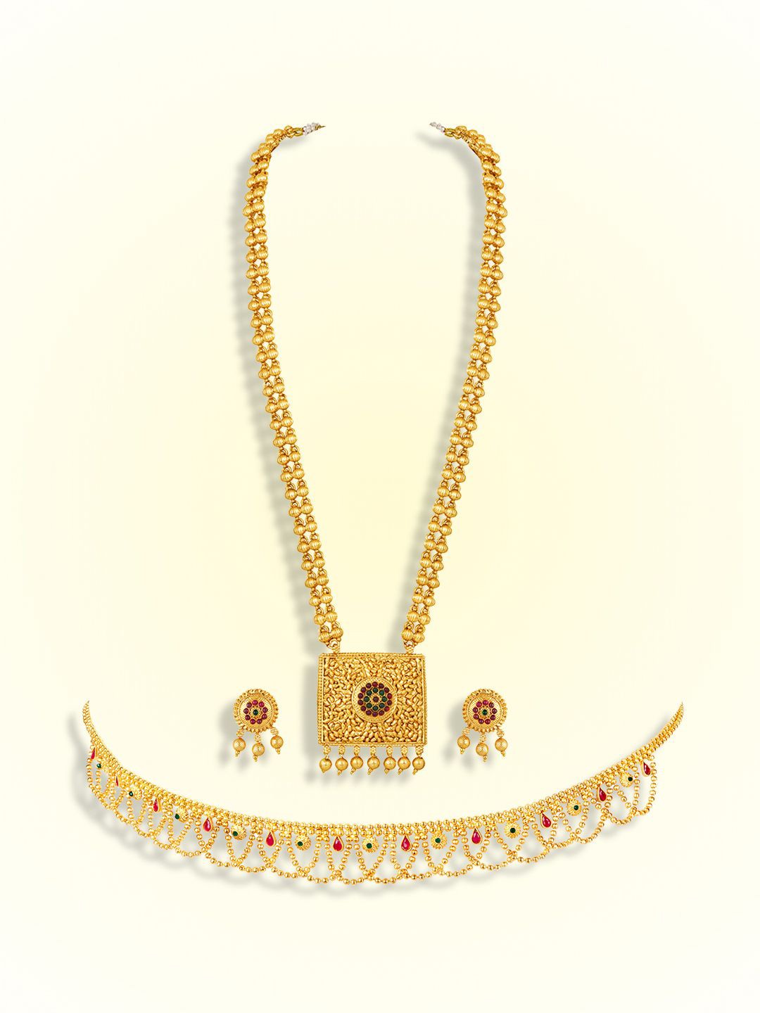 

Peora Gold-Plated Stone Studded Jewellery Set