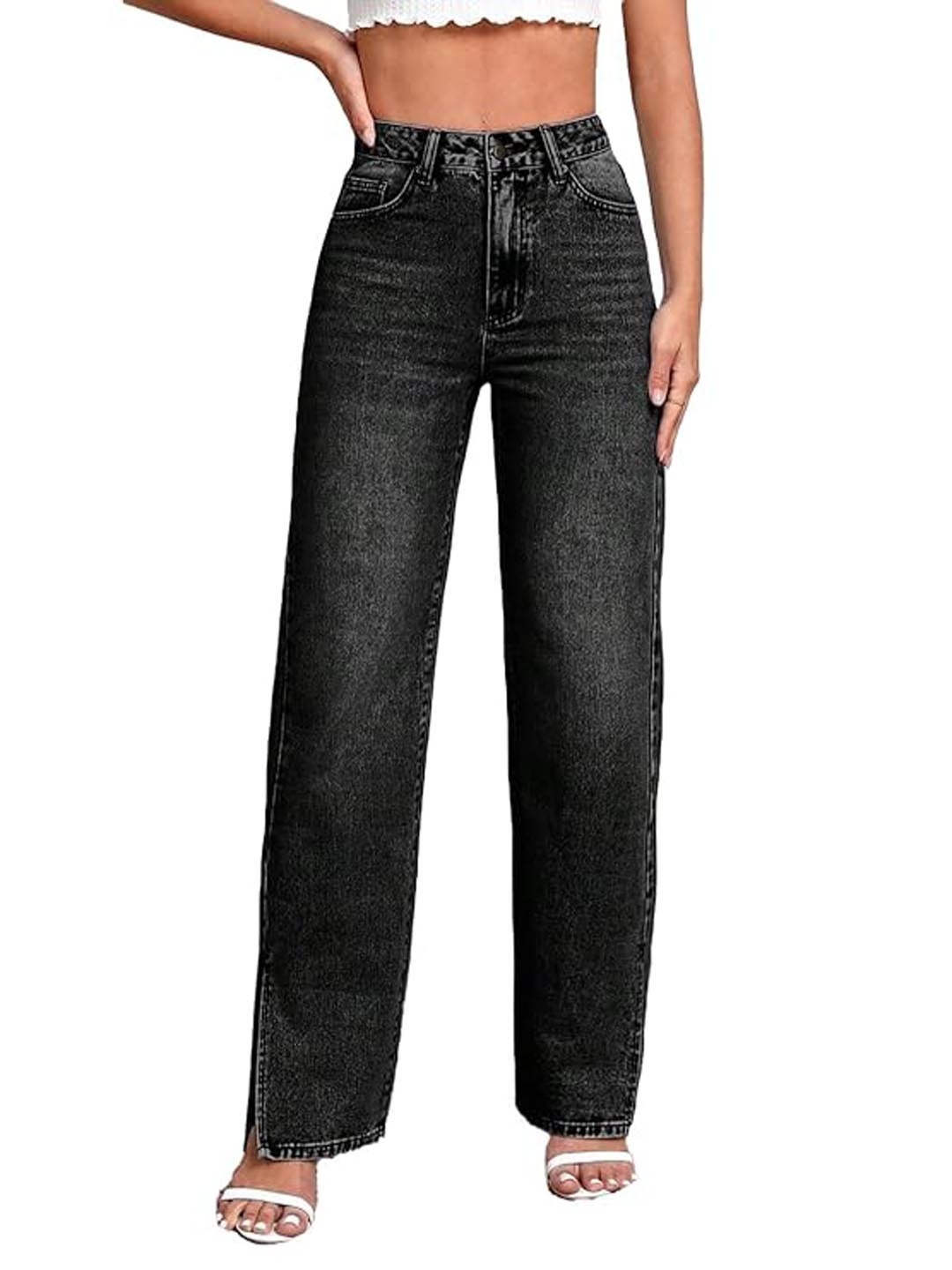 

VBEAUTI Women Jean High-Rise Stretchable Slits Bootcut Jeans, Black