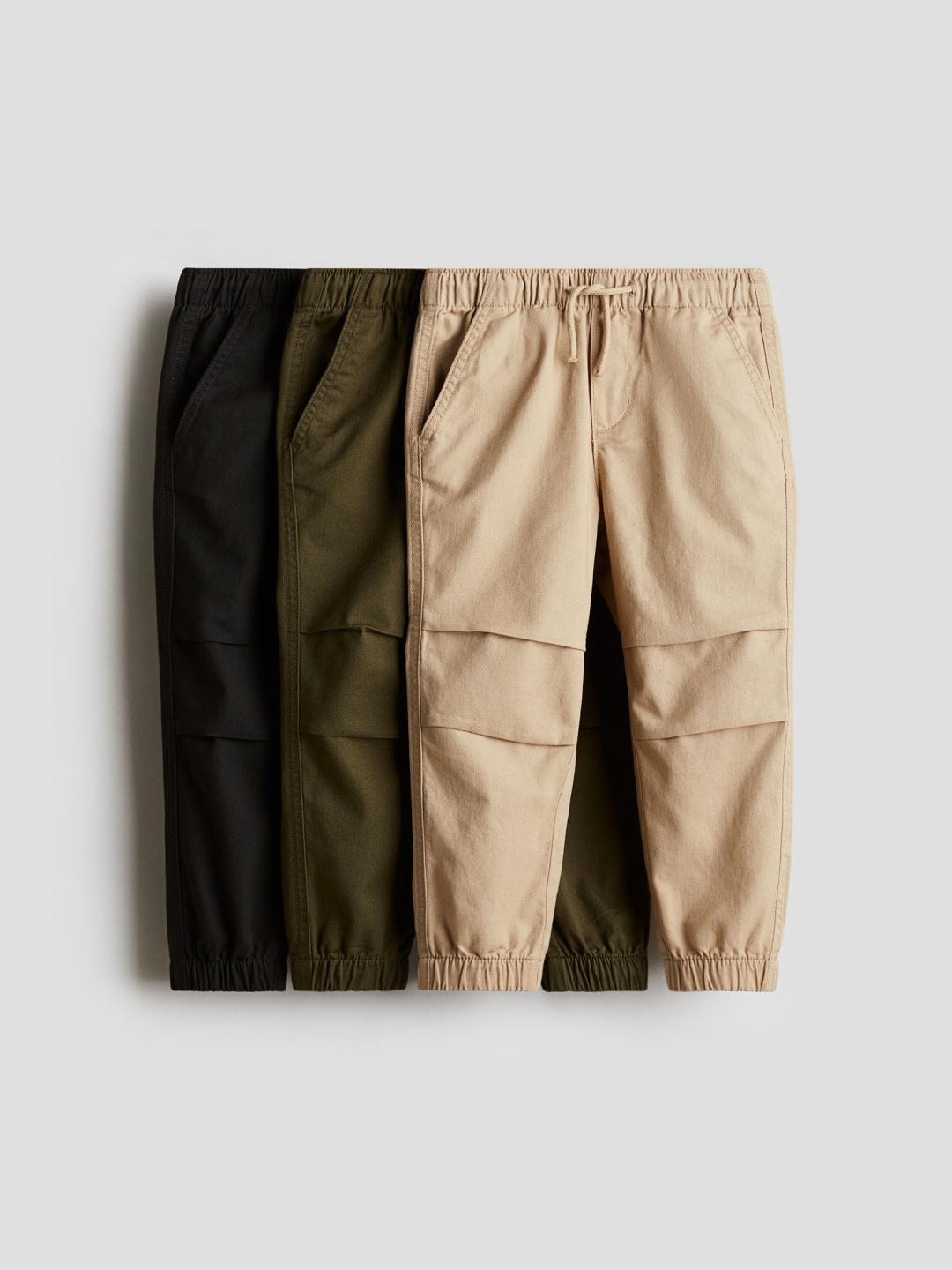 

H&M 3-Pack Cotton Joggers, Beige