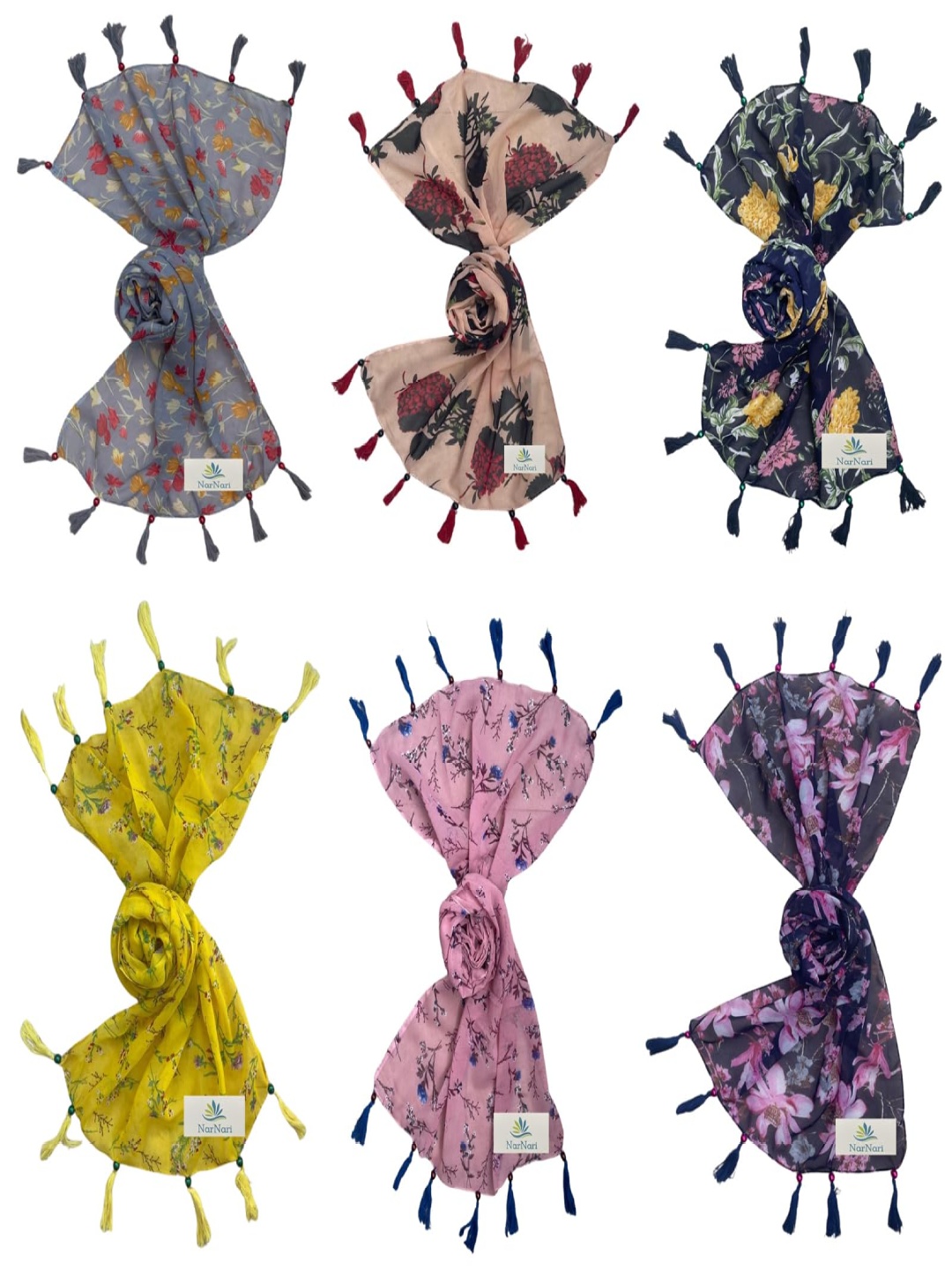 

NarNari Women Printed Scarf, Yellow