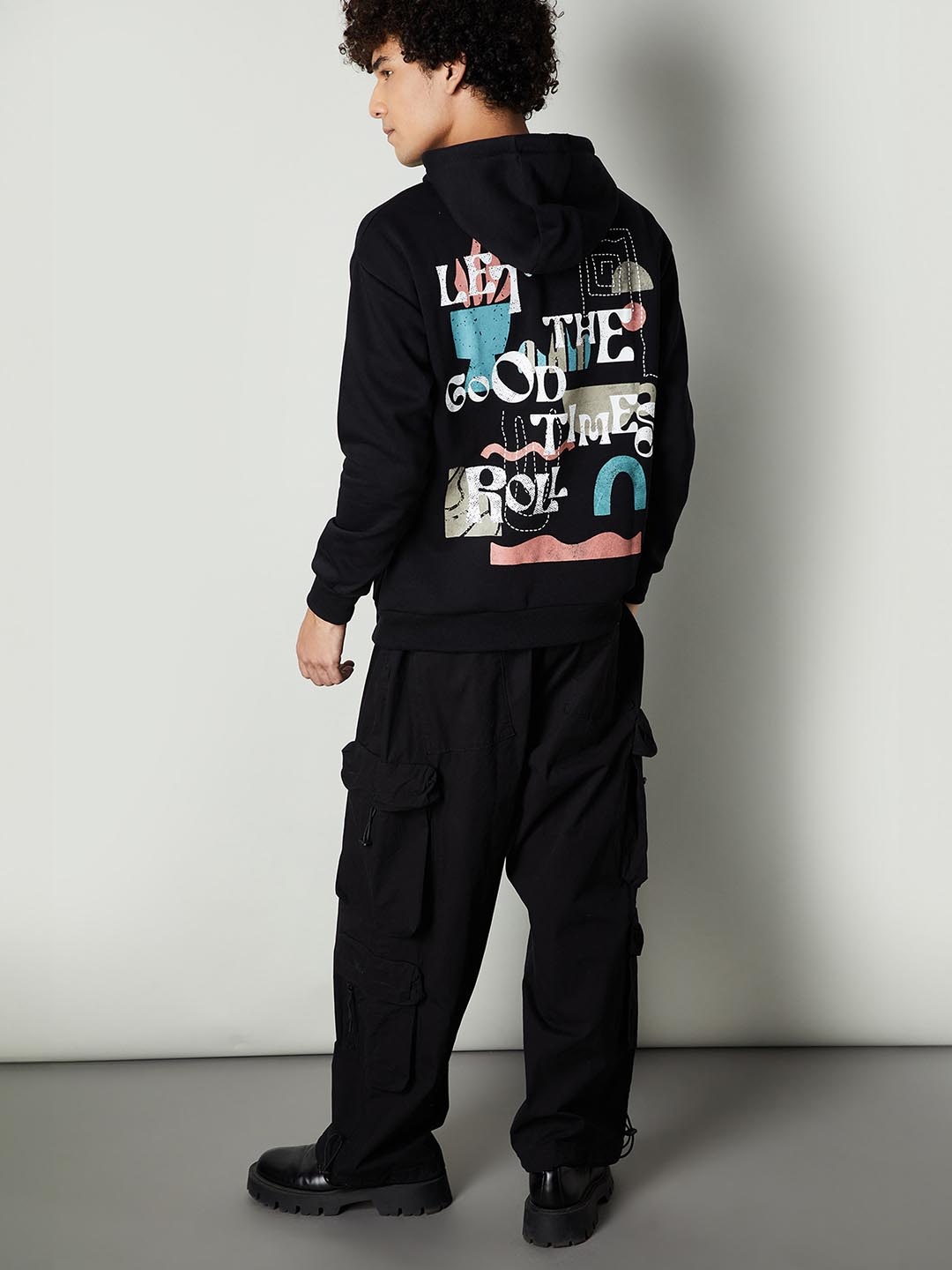 

max Men Hooded Cotton Sweatshirt, Black