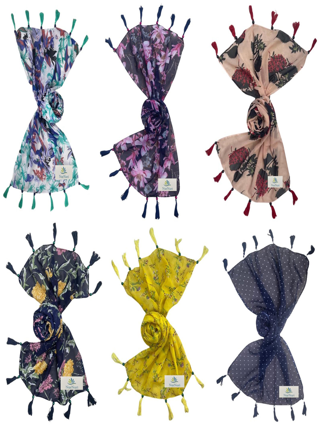 

NarNari Women Printed Scarf, Yellow