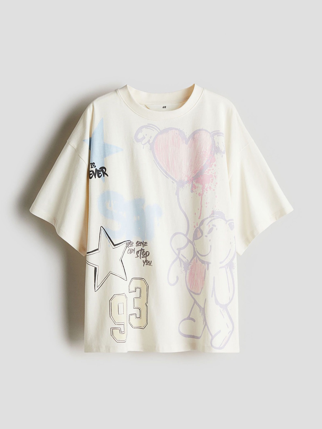 

H&M Oversized Cotton T-Shirt, Cream