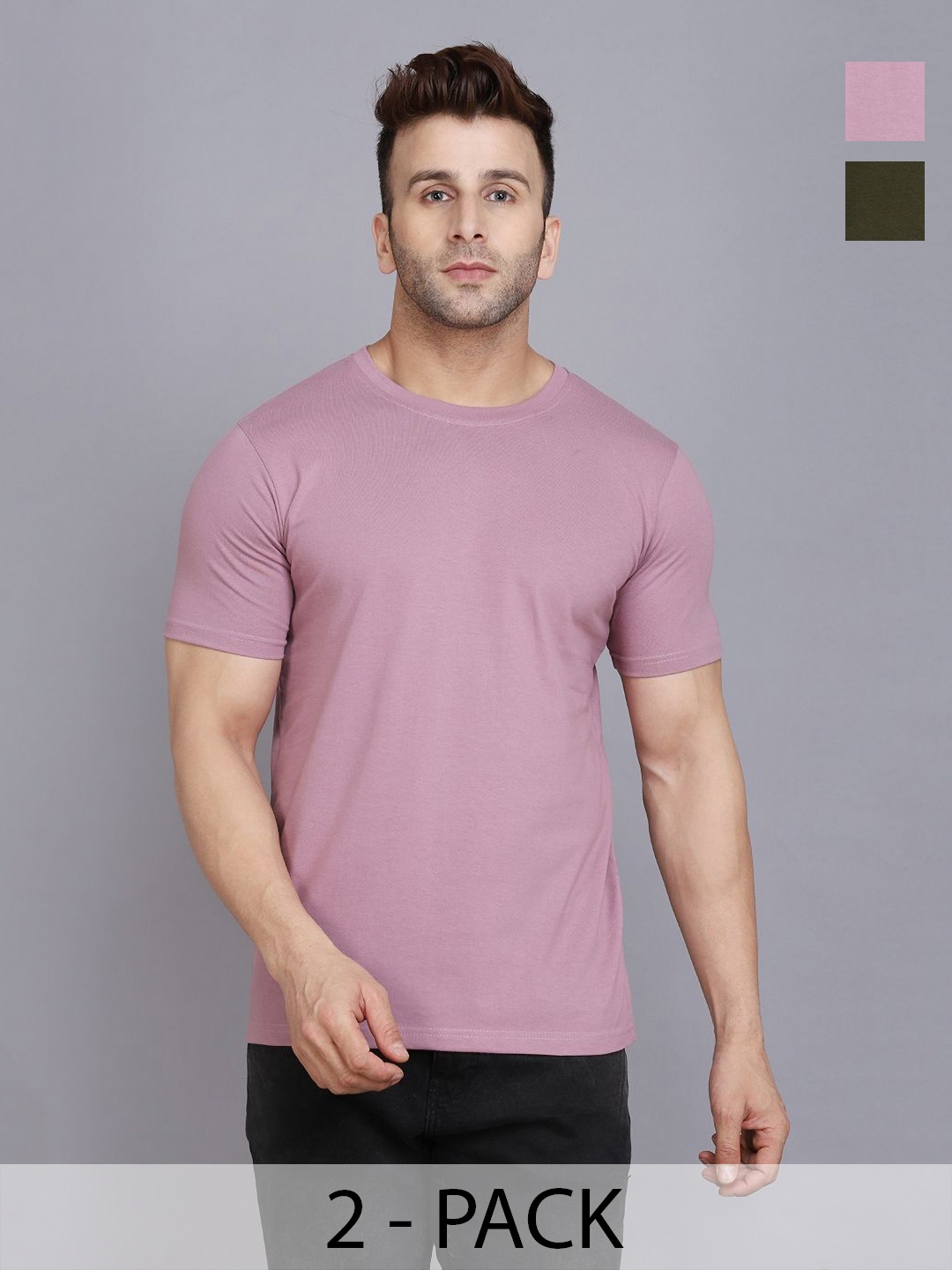 

WOOSTRO Men 2 Slim Fit T-shirt, Purple