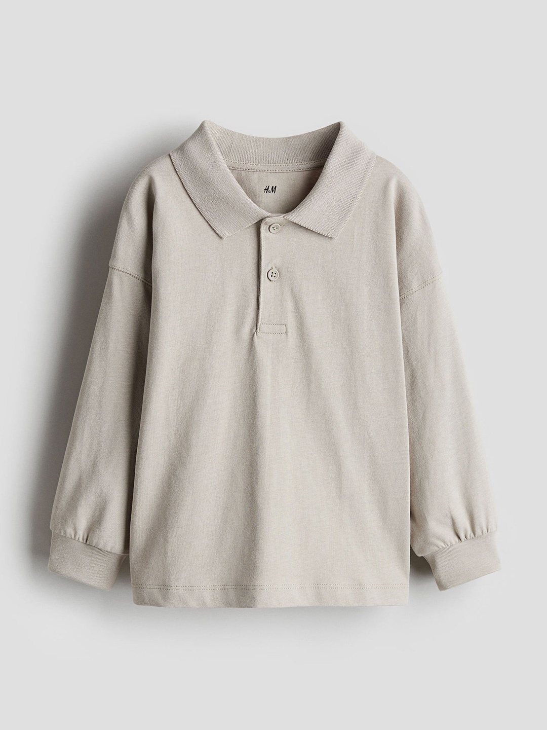 

H&M Cotton Jersey Rugby Shirt, Taupe