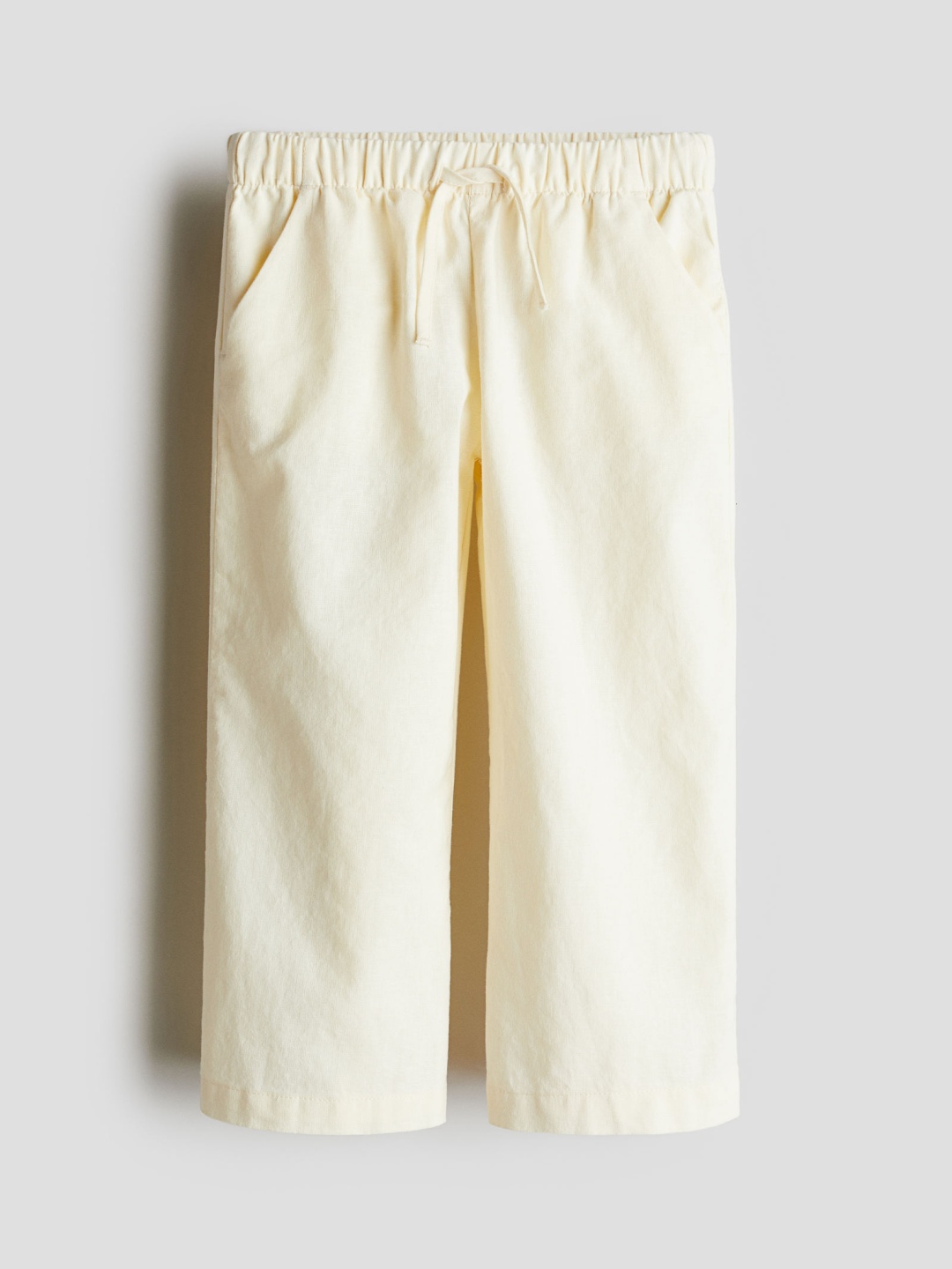 

H&M Linen-Blend Joggers, Yellow