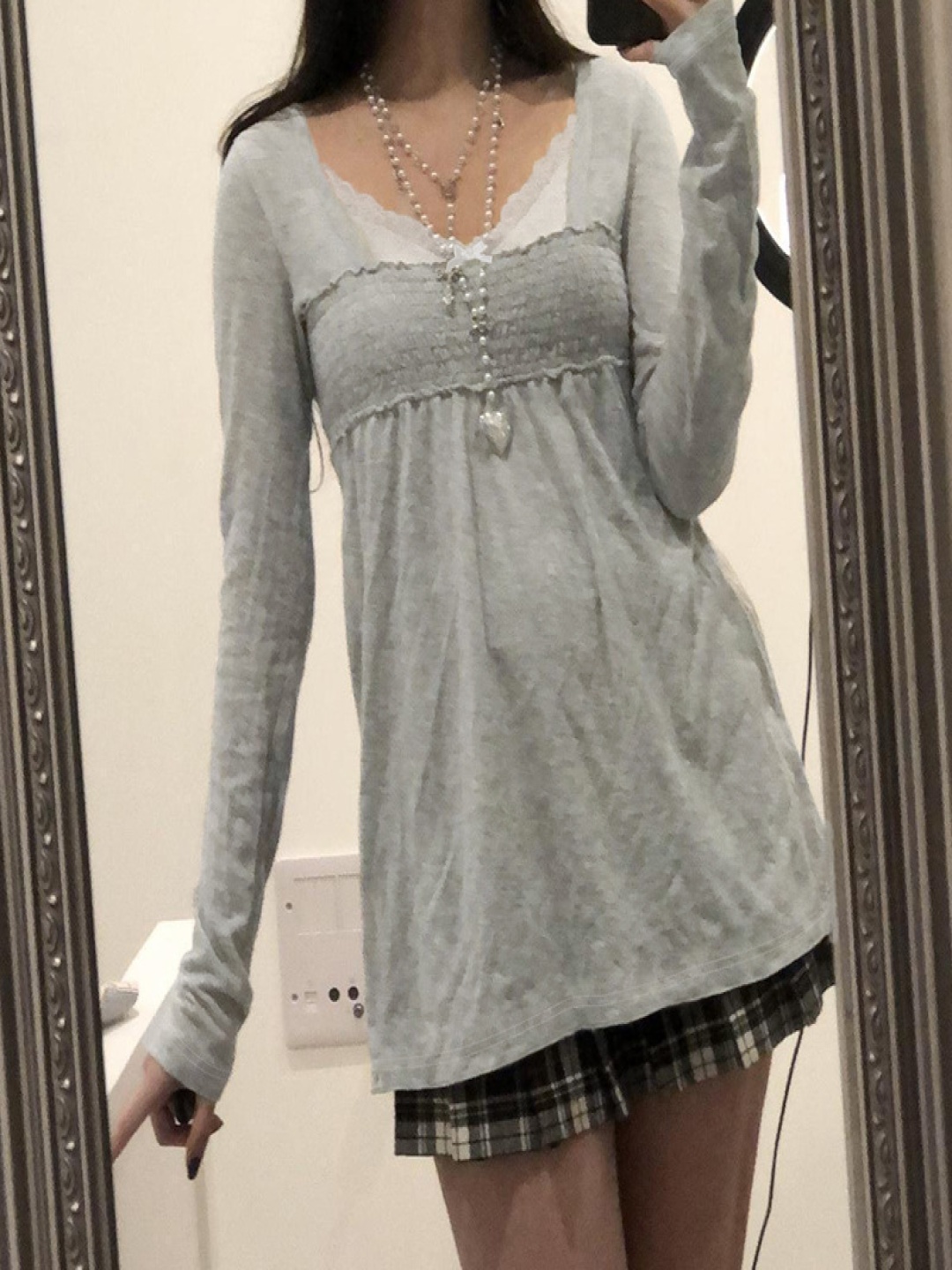 

StyleCast Shirt Style Top, Grey