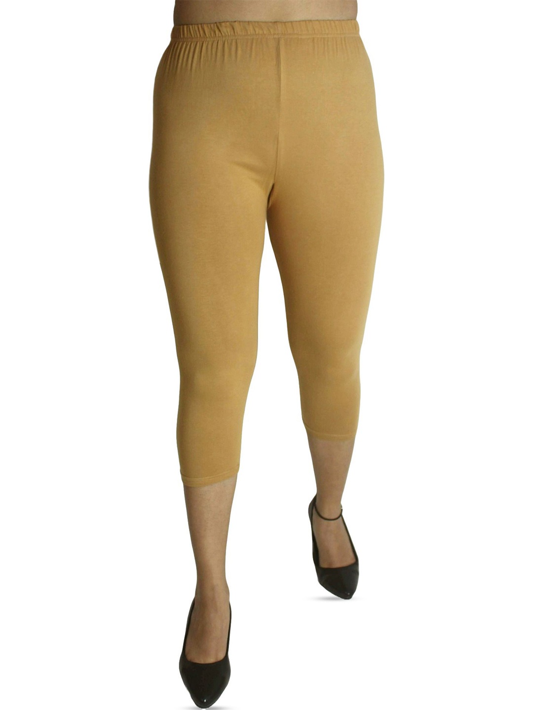 

PINK SHELL Women Cotton Capris, Beige