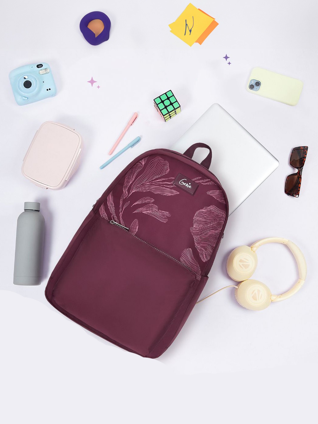 

Genie Girls Printed Backpack, Maroon