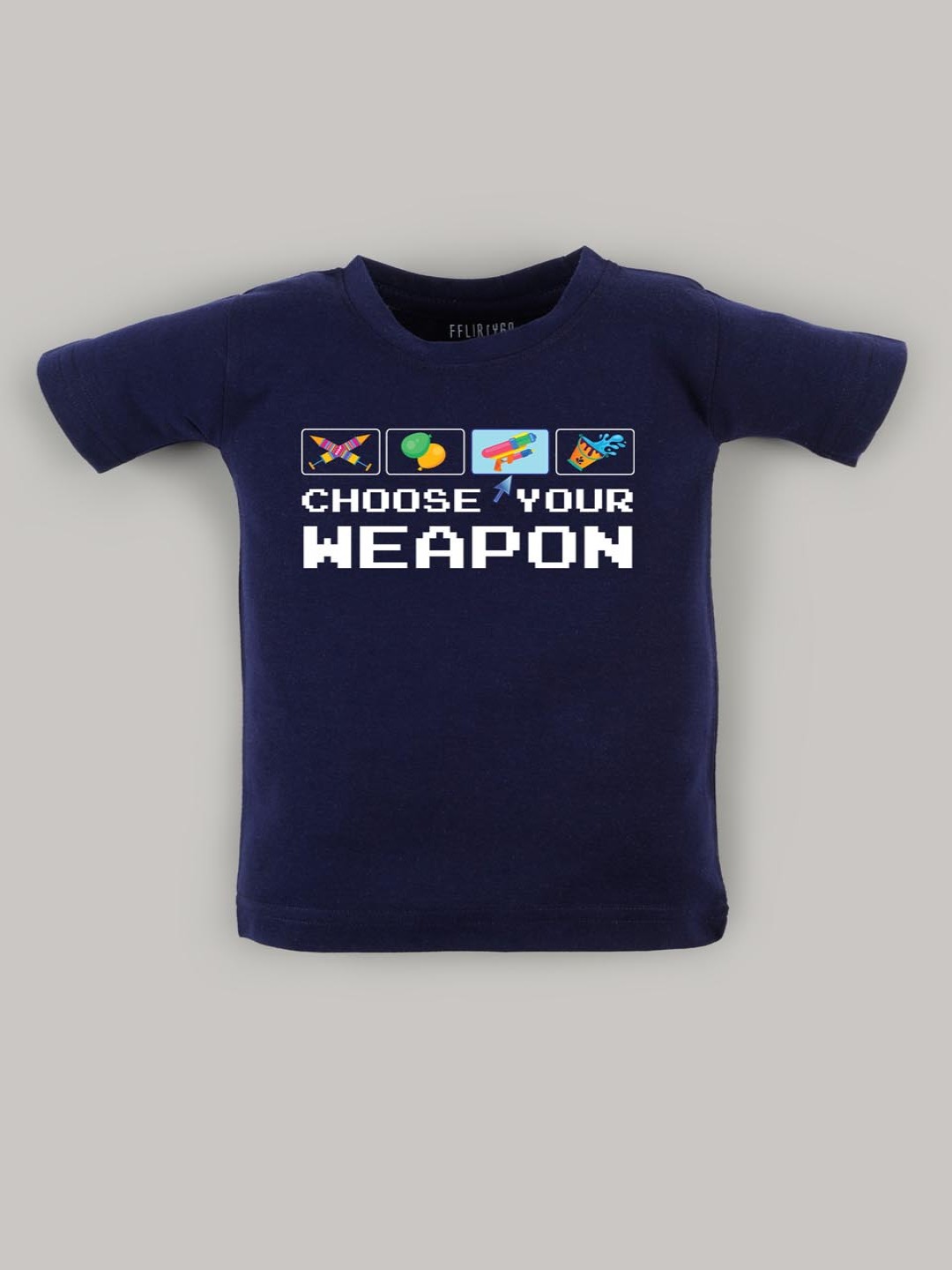

FFLIRTYGO Unisex Kids Graphic Printed Round Neck Cotton T-shirt, Blue